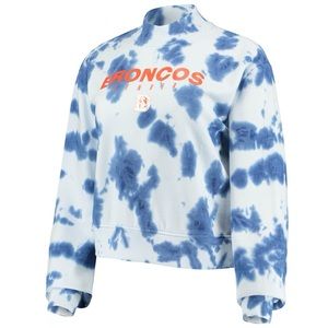 Junk Food Denver Broncos Tie-Dye Cropped Pullover Sweatshirt